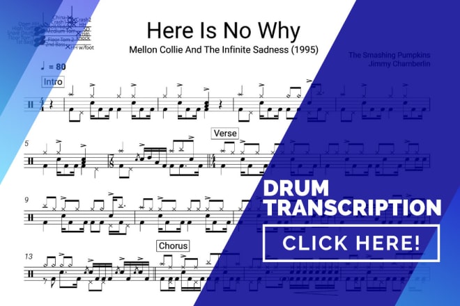 I will make a drum transcription sheet music midi