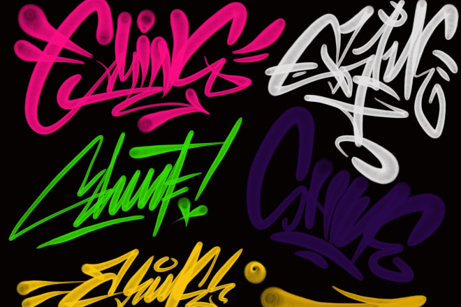 I will make a taging graffiti style like a spray paint