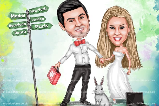 I will make a wedding caricature