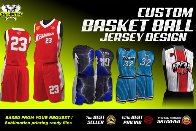 I will make basketball jersey designs, sublimation printing based
