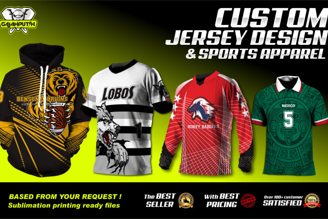 I will make custom jersey design or sublimation printing tshirt