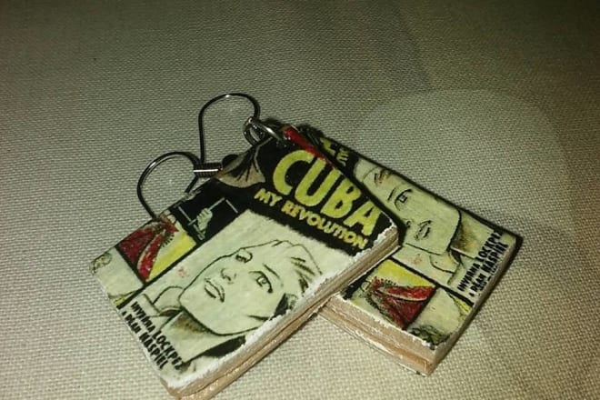 I will make earrings out of book covers