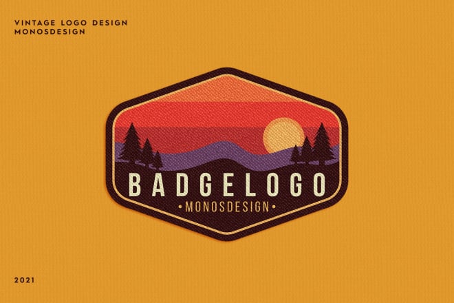 I will make vintage badge retro design for t shirt and logo