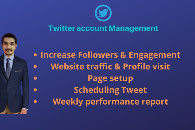 I will manage and schedule post your twitter account for one month