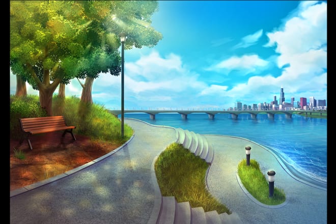 I will paint any style background, landscape anime cartoon