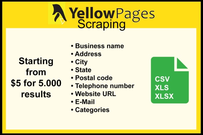 I will scrape yellowpages leads including emails and phone numbers