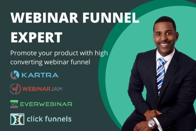 I will set up webinar funnel in clickfunnels everwebinar kartra webinarjam