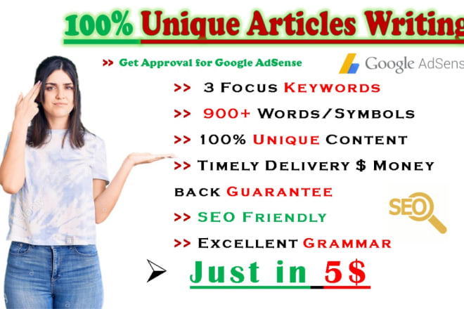 I will write 25 unique articles for google adsense approval