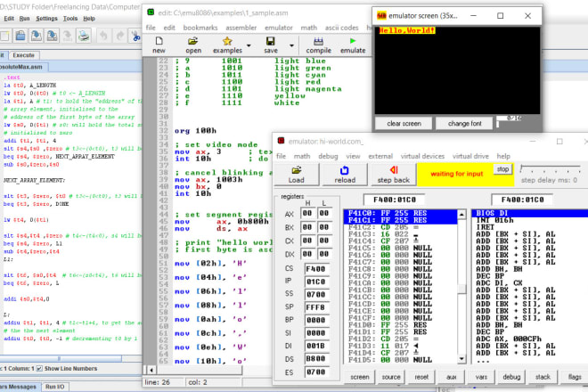 I will assist in computer architecture, mips assembly, 8086 and digital logic design