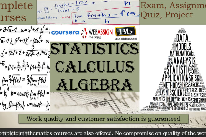 I will be online statistics, calculus, algebra instructor