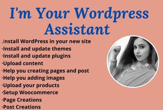 I will be wordpress virtual assistant