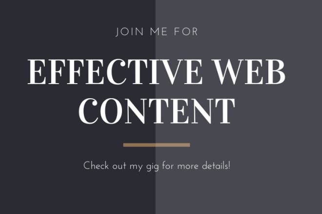 I will be your web content writer