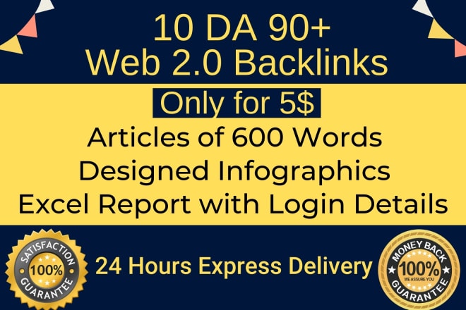 I will build 10 high authority web 2 0 backlinks manually