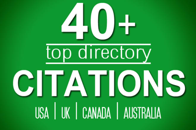 I will build 40 directory citations for usa, uk, canada local listing business