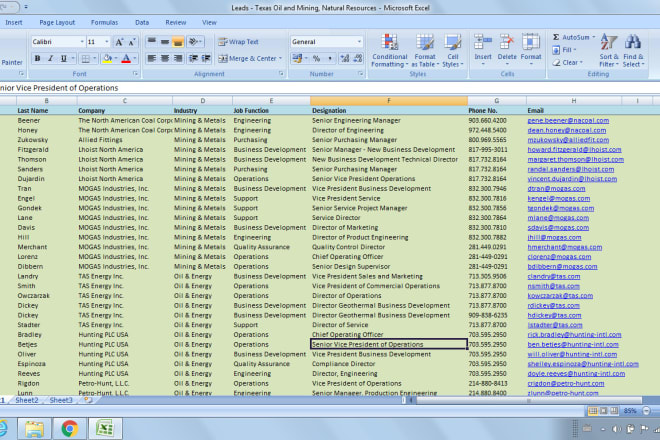 I will build a list of companies, leads, pre sales contacts