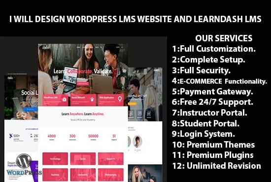 I will built lms courses selling websites and learndash lms in wordpress