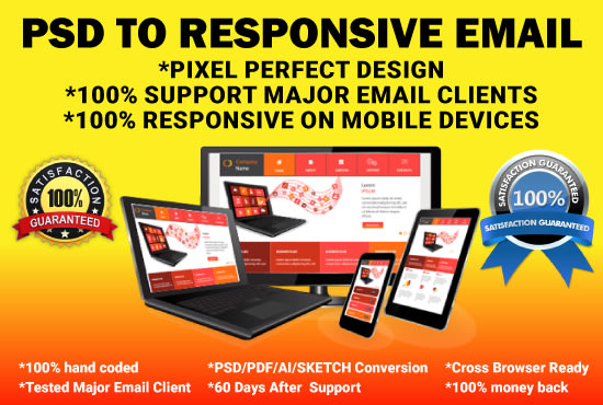 I will code psd to responsive html email template