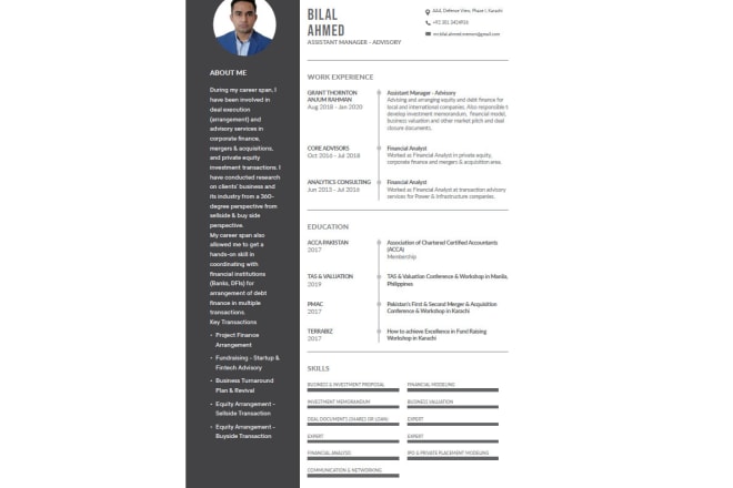 I will company profile or resume