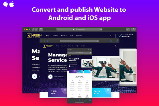 I will convert and publish website to android and ios app