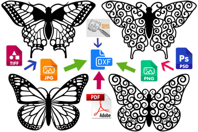 I will convert any image to dxf or scale able vector file for laser