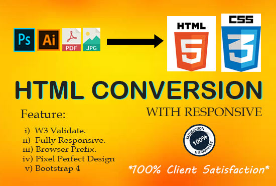 I will convert figma to html, pdf to html, jpg to html responsive