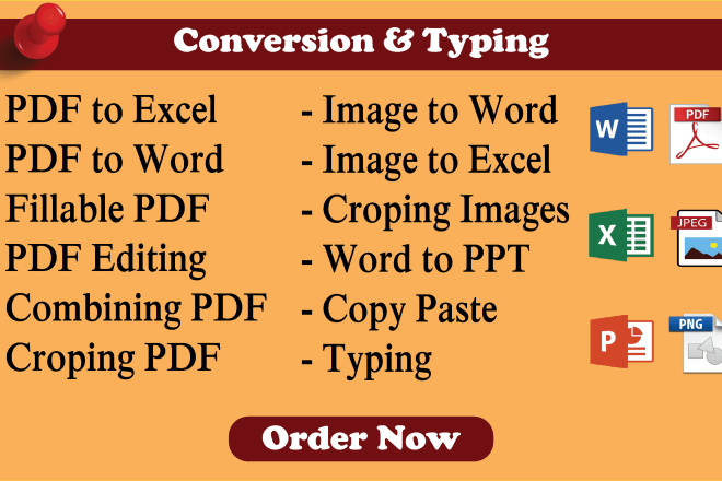 I will convert jpeg, images, scanned documents, PDF files to excel and word