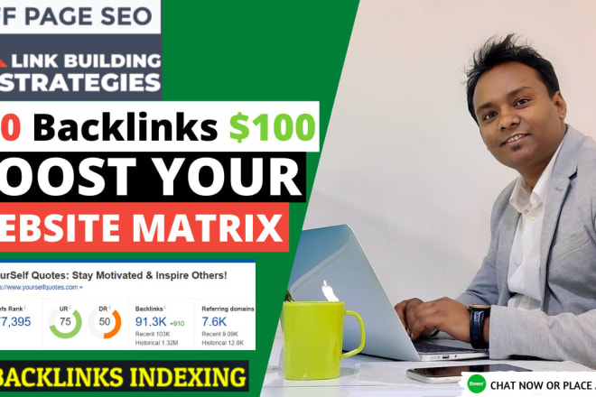 I will create 100 backlinks with indexing SEO link building service