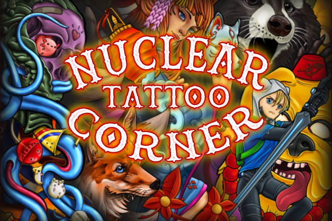 I will create a bright tattoo design in cartoon style