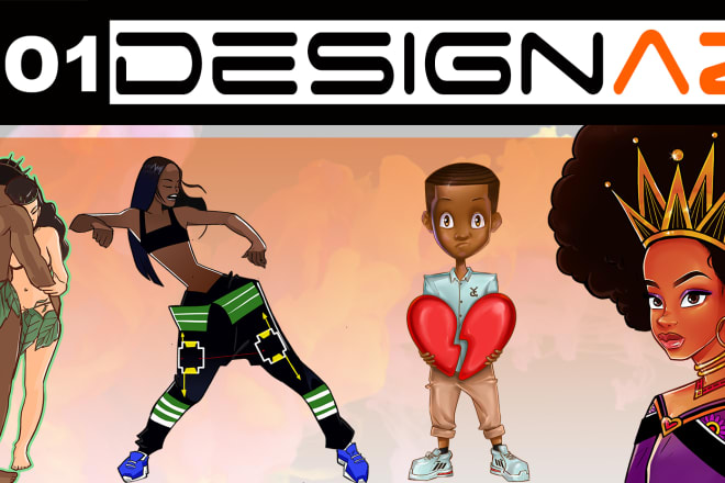 I will create a cartoon illustration of you and your love ones