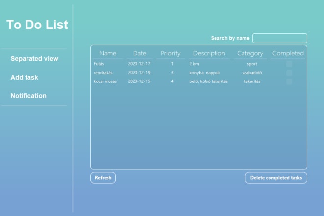 I will create a desktop application in java, javafx