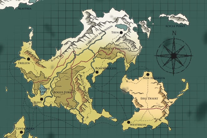 I will create a fantastic map for game, rpg chronicles, or writing