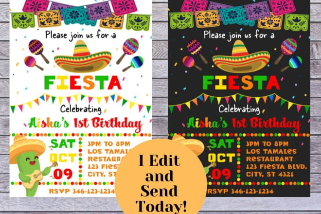 I will create a mexican theme invitation