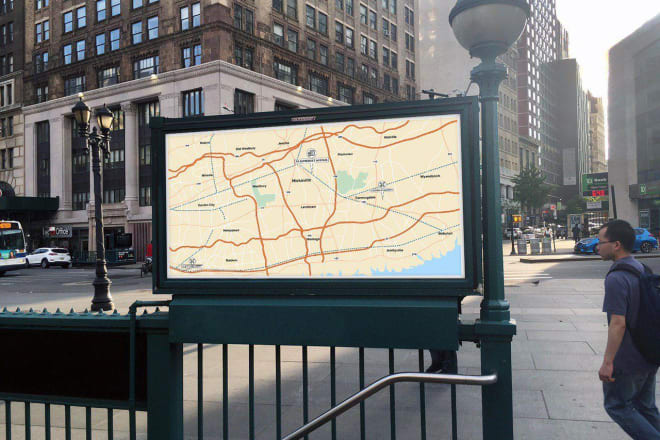 I will create a vector scalable poster size map for your business