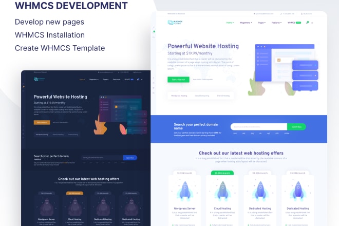 I will create and design whmcs pages