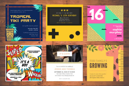 I will create any type of invitation in english or spanish