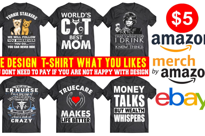 I will create attractive graphic t shirt designs in just 8 hours