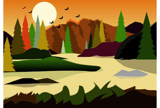 I will create beautiful landscape illustrations