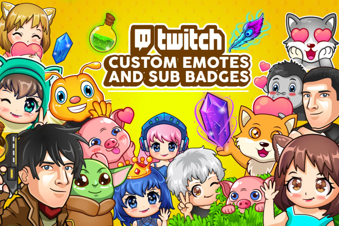 I will create charming twitch emotes and badges