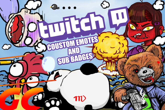 I will create custom emotes or sub badges for your channel