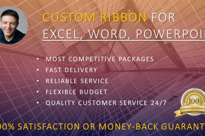I will create custom ribbons for excel, word, powerpoint