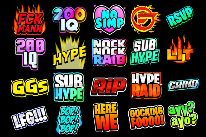 I will create custom text emotes for twitch