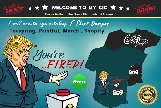 I will create customized t shirt designs