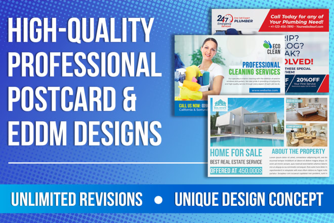 I will create direct mail eddm postcard or real estate amazing postcard design