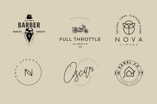 I will create emblem, classic and vintage logo