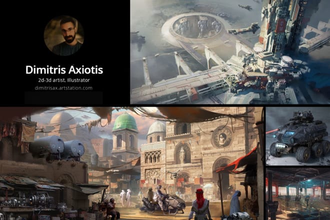 I will create environment, vehicle and prop concept art