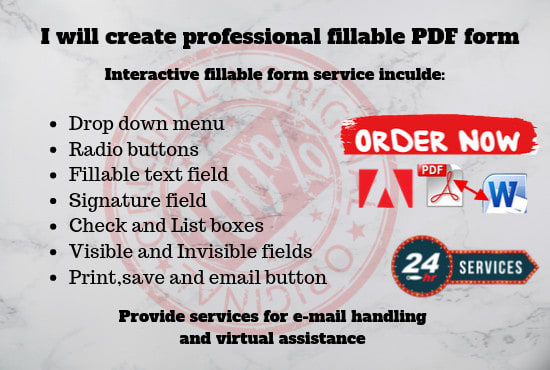 I will create fillable PDF form and do file conversion