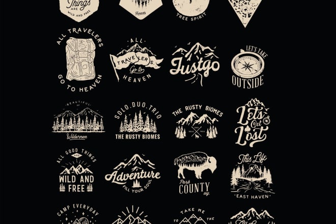 I will create handdrawn or vintage outdoor design logo or tshirt