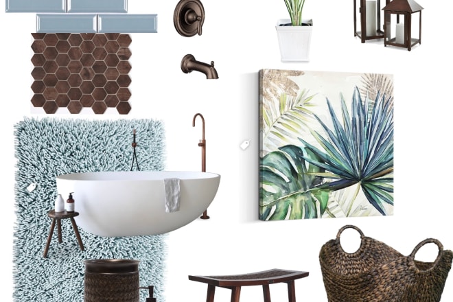 I will create interior decorator mood board and shopping list