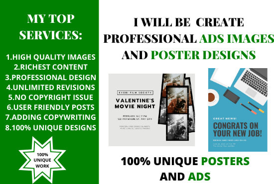 I will create professional ad images and poster designs