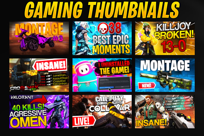 I will create professional high quality gaming youtube thumbnails